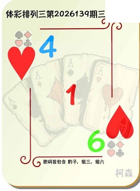 2026139期排列三 柯森三色定胆图
