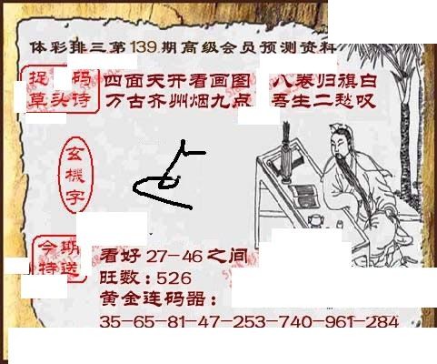 体彩P3139期 5188图谜（2026特一级会员版）