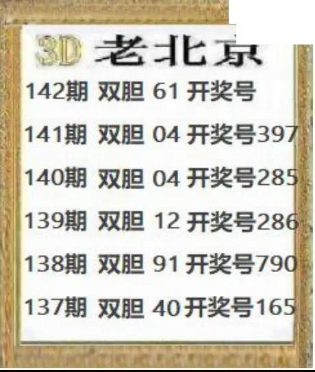 正老北京2026142期3d图谜