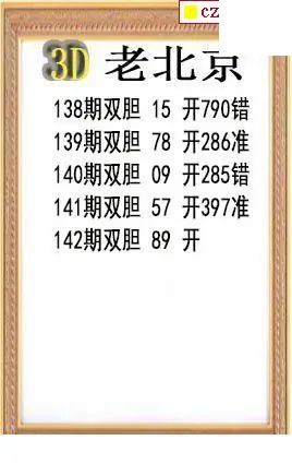 老北京2026142期3d图谜