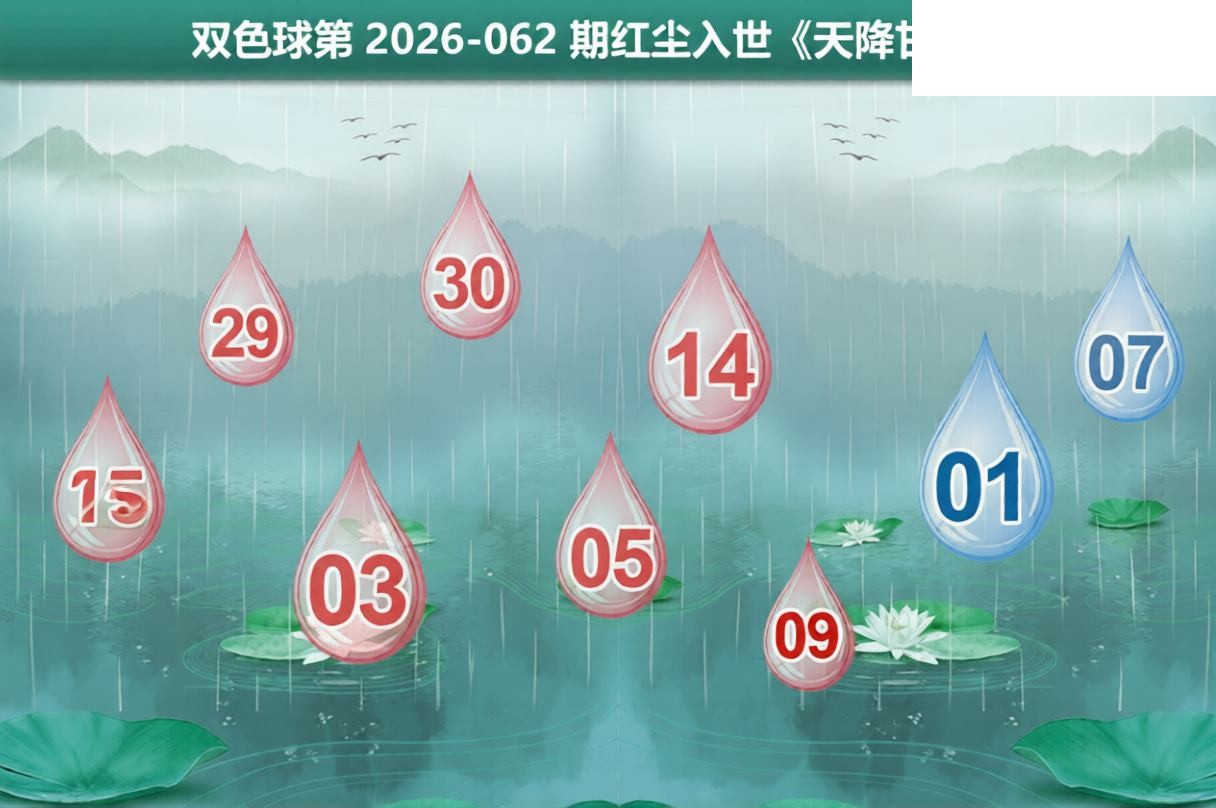 双色球2026年图迷062期 红尘入世 天降甘露图