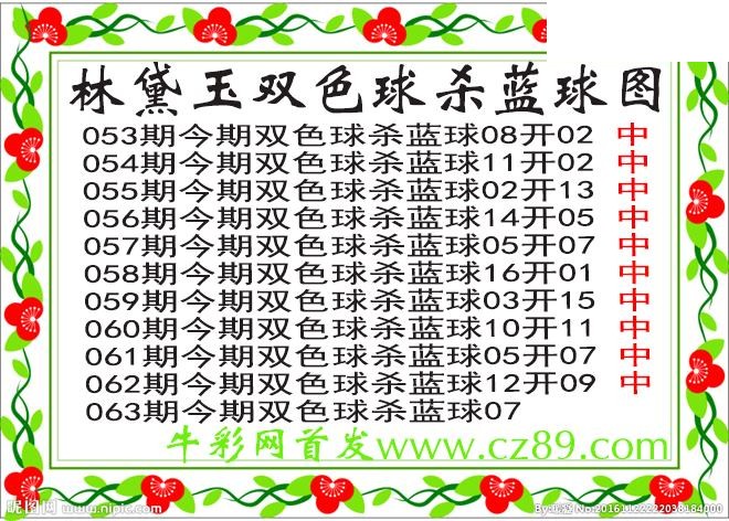 双色球063期 林黛玉杀蓝号图谜 10中10