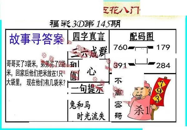 2026145期3D图谜汇总（八）
