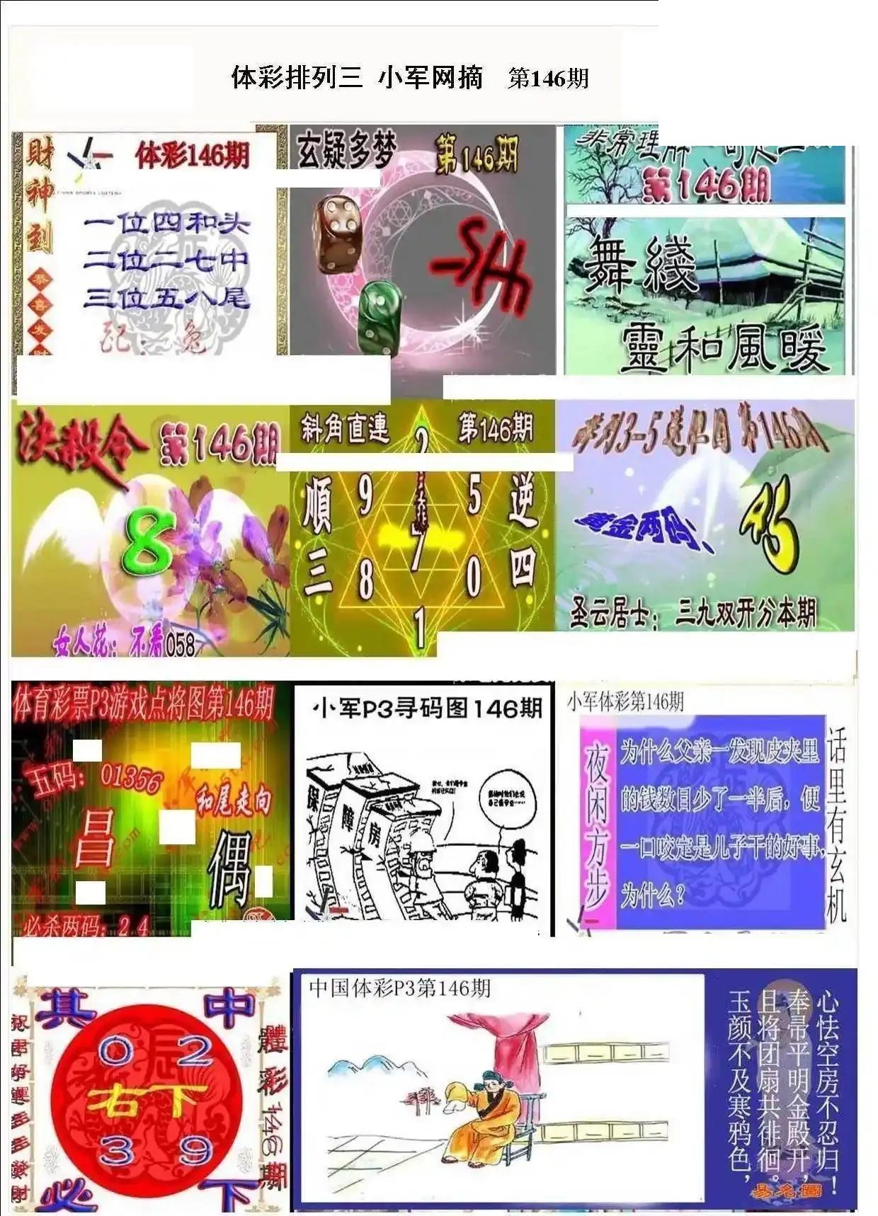 小军网摘26年146期体彩P3彩报图谜