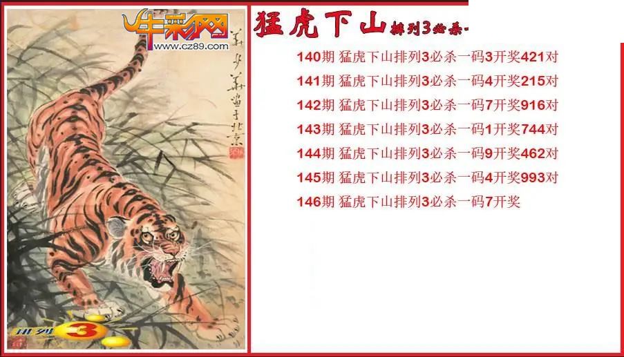 2026146期P3猛虎下山必杀一码图