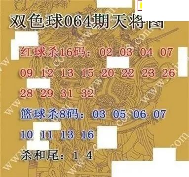 福彩双色球2026年064期天将图谜