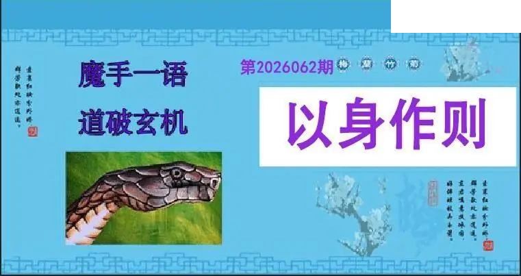 魔手一语26年062期双色球图谜