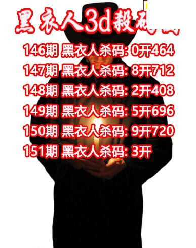 黑衣人杀码2026151期3d图谜（原创）