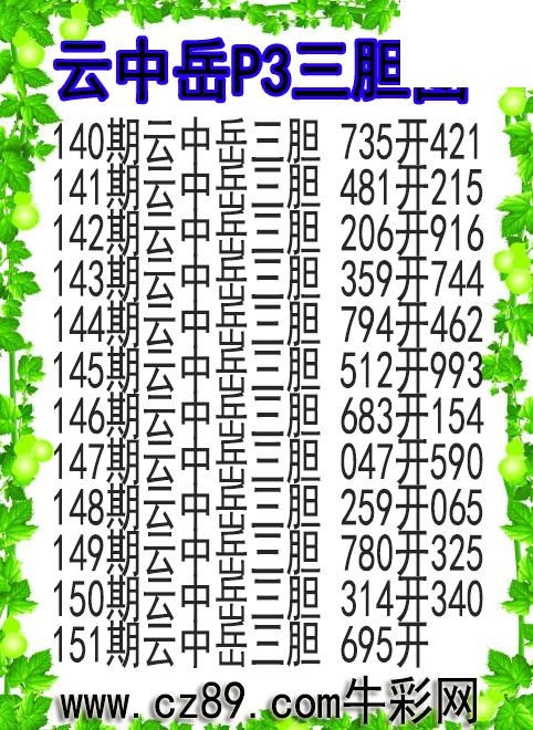 26年151期云中岳P3三胆图