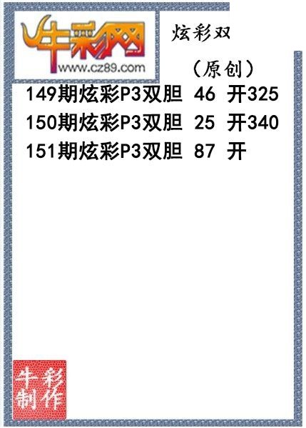 炫彩双胆151期今天P3图谜（原创）
