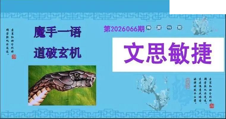 魔手一语26年066期双色球图谜