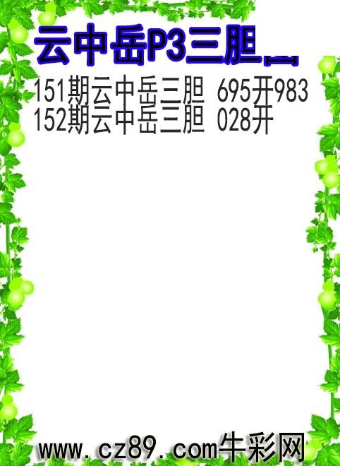 26年152期云中岳P3三胆图