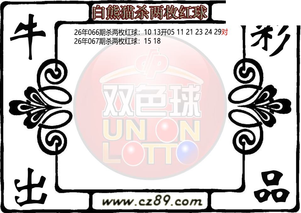 双色球067期 白熊猫杀两枚红球图迷