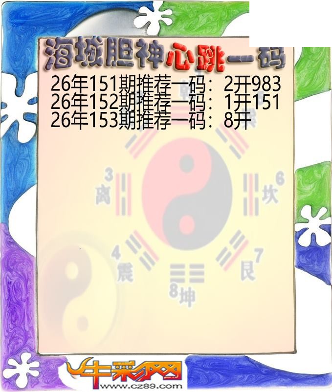 海城胆神心跳一码153期体彩P3图谜