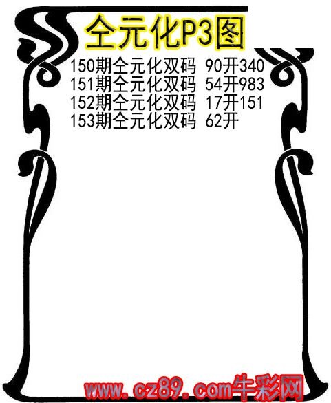 26年153期仝元化P3图谜