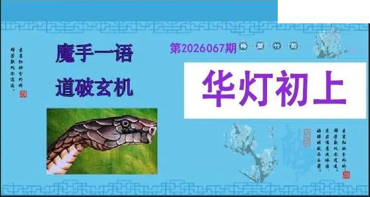 魔手一语26年067期双色球图谜