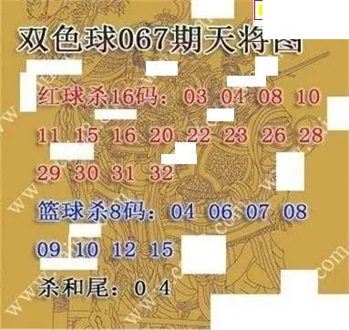 福彩双色球2026年067期天将图谜
