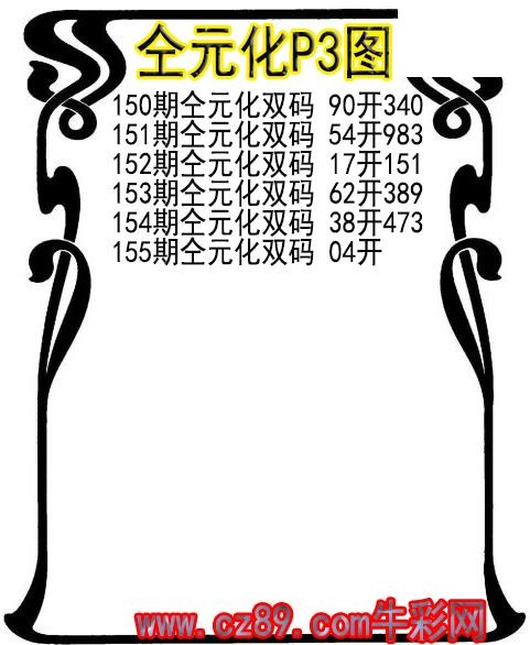 26年155期仝元化P3图谜