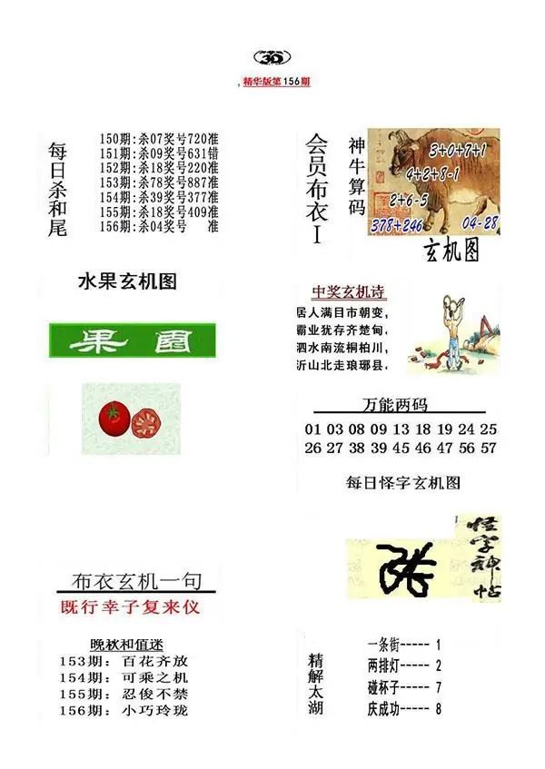 真精华布衣报2026156期3d图谜