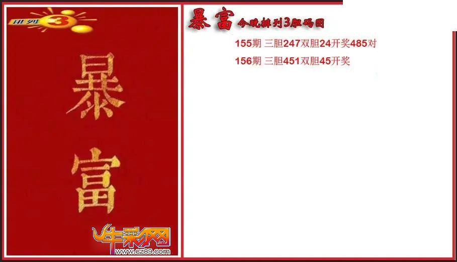 2026156期P3暴富今晚胆码图