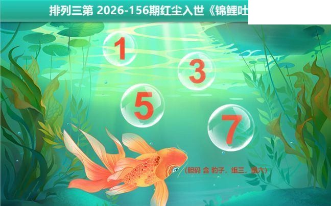 2026156期排列三 锦鲤吐胆图谜
