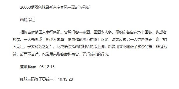 26年福彩双色球068期 左岸春风一语断蓝另版