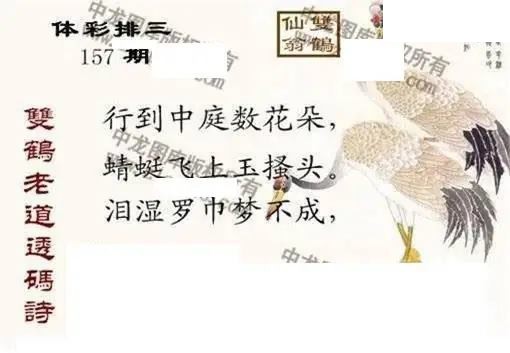 体彩P32026年157期 中龙系列全图
