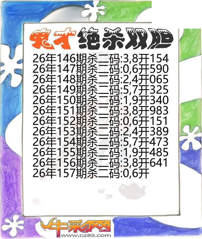 鬼才绝杀双胆157期体彩P3图谜