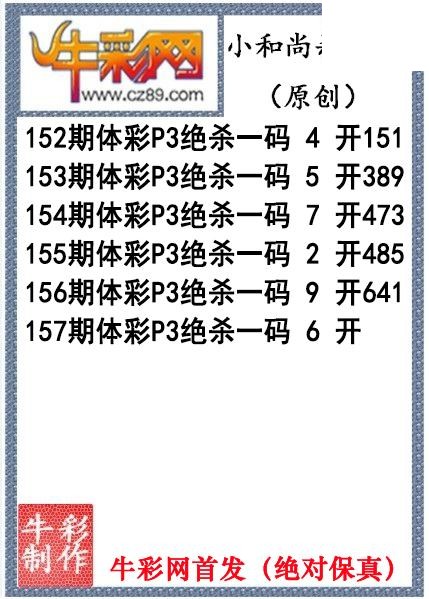 小和尚杀码157期今期体彩P3图谜（原创）