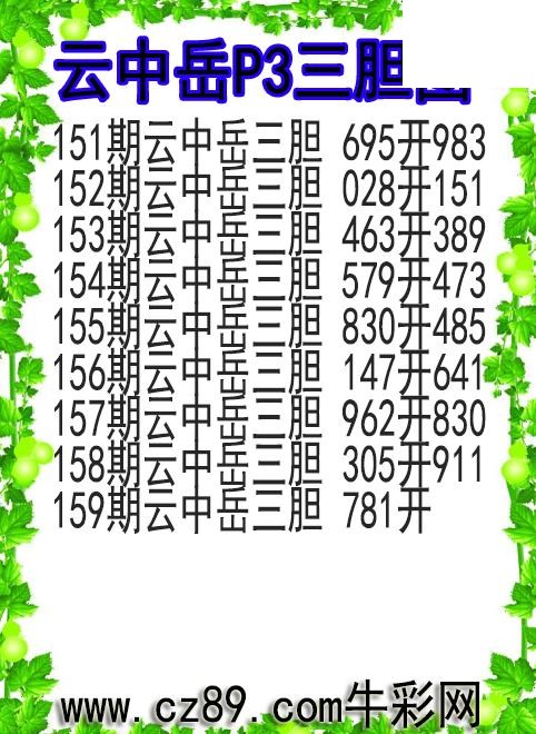 26年159期云中岳P3三胆图