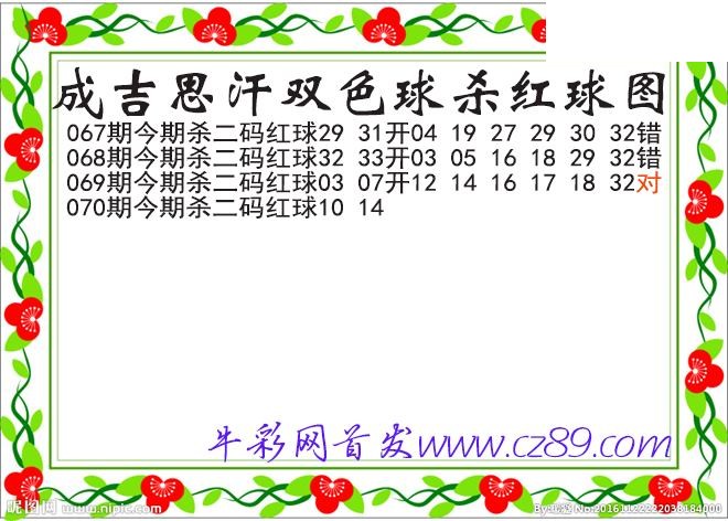 双色球070期 成吉思汗杀两码红球图谜
