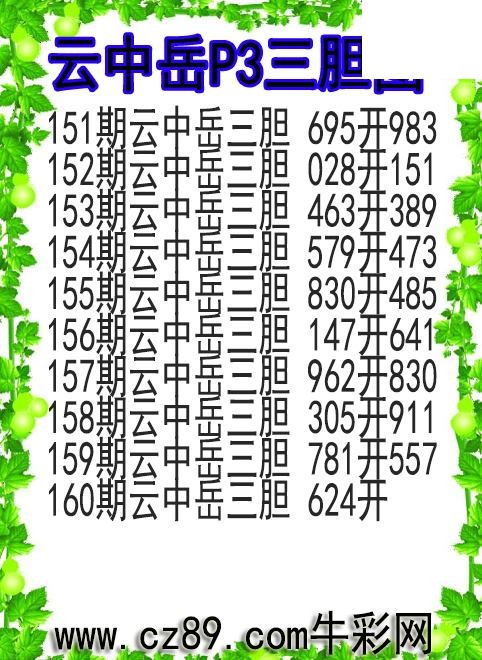 26年160期云中岳P3三胆图