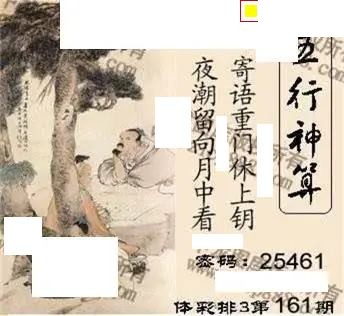 体彩P32026年161期 中龙系列全图