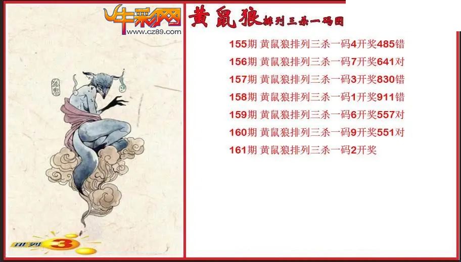 2026161期P3黄鼠狼杀一码图