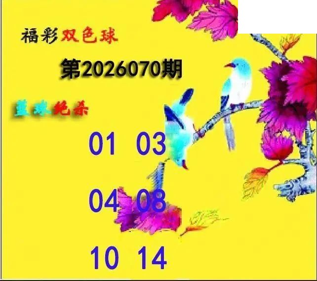 蓝球绝煞26年070期双色球图谜