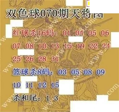 福彩双色球2026年070期天将图谜