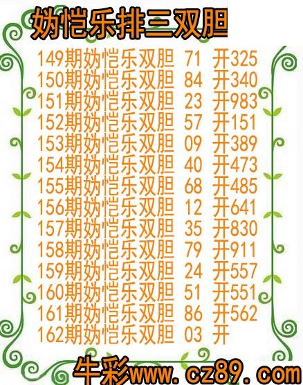 26年162期妫恺乐排三双胆图
