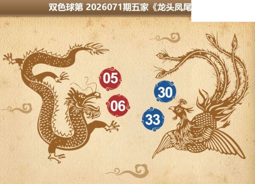 双色球2026年图迷071期 五家龙头凤尾