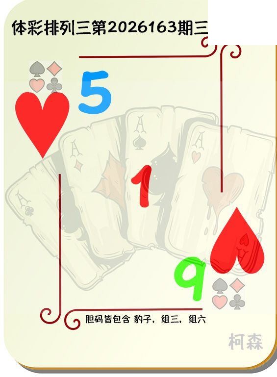 2026163期排列三 柯森三色定胆图