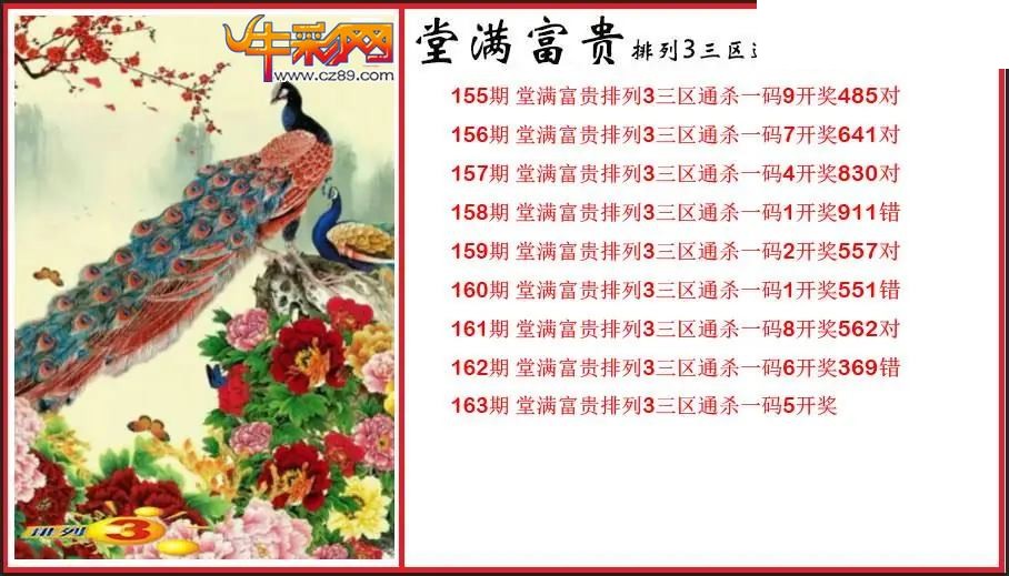 2026163期P3堂满富贵杀码图谜