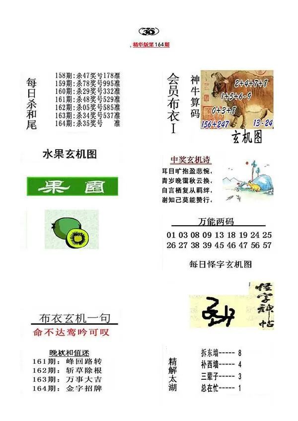 真精华布衣报2026164期3d图谜