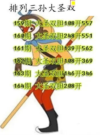 2026164期P3孙大圣双胆图