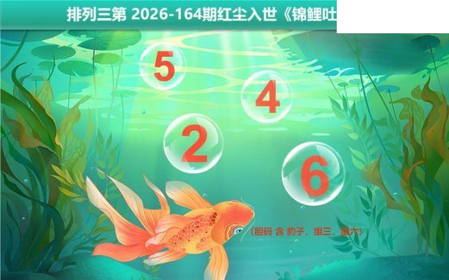 2026164期排列三 锦鲤吐胆图谜