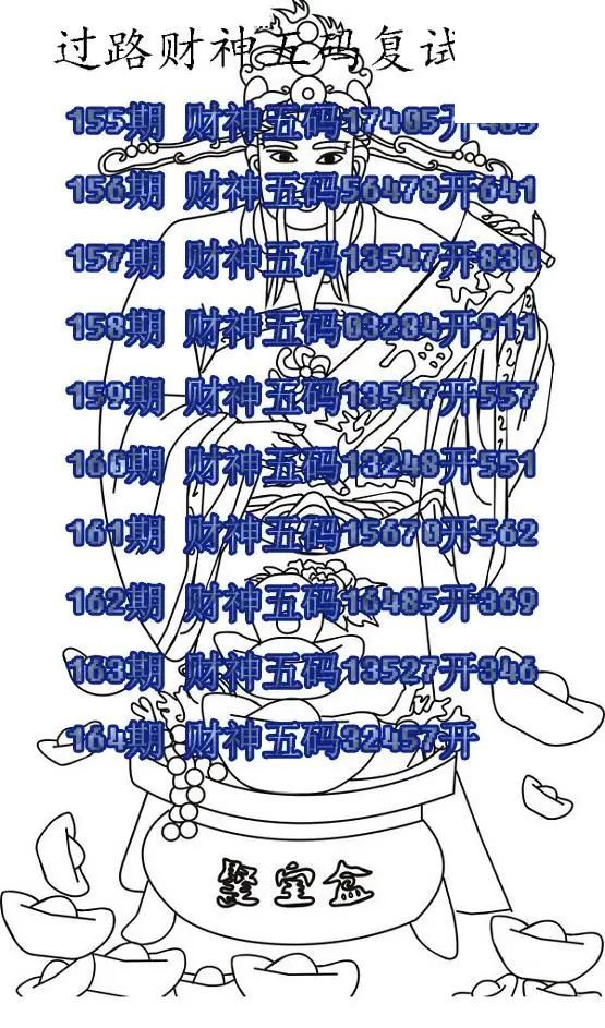 2026164期排3 财神爷五码图