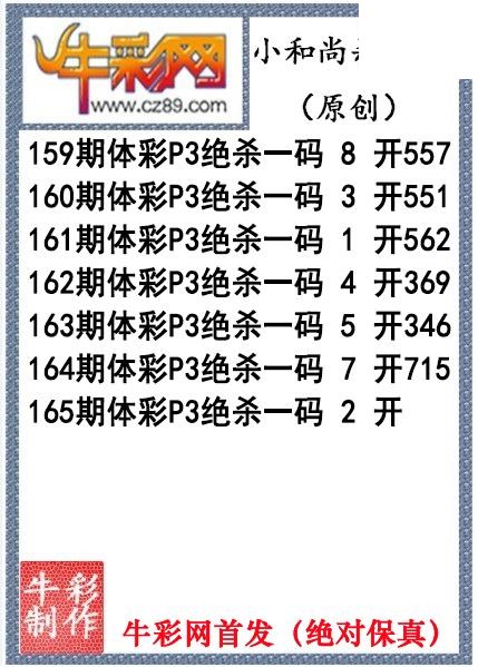 小和尚杀码165期今期体彩P3图谜（原创）