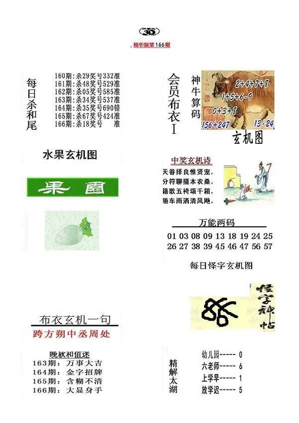 真精华布衣报2026166期3d图谜