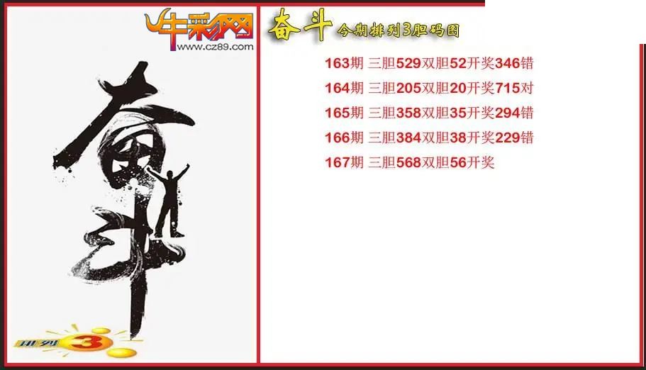 2026167期P3奋斗胆码图