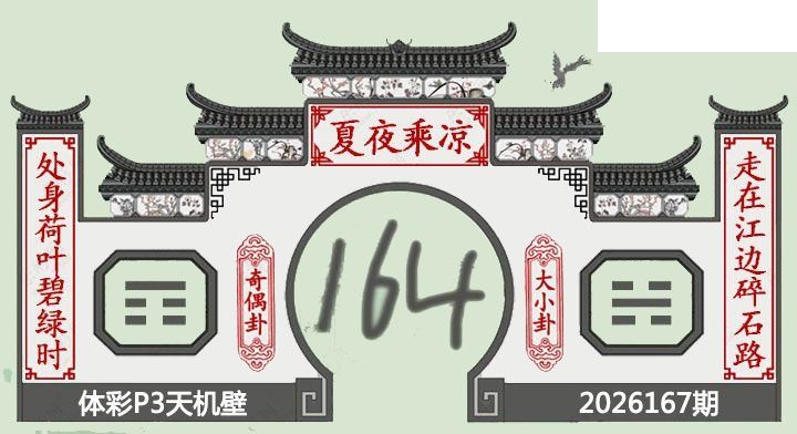 2026167期排列三 白鱼舟P3图谜天机壁