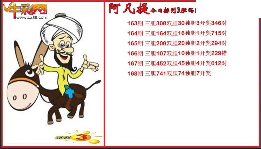 2026168期P3阿凡提胆码图