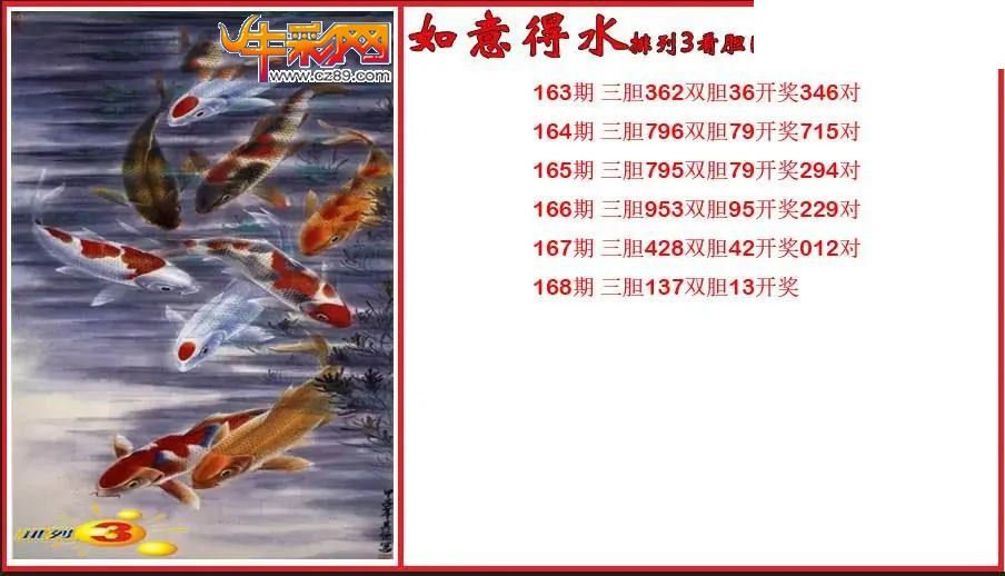 2026168期P3如意得水看胆图